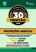 Inscrições Abertas para o Trintão