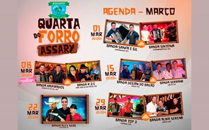 QUARTA DO FORRÓ - AGENDA DE MARÇO